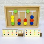 لعبة أحجية ذكاء مطابقة الألوان والأشكال الخشبية