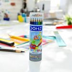 الوان خشبية داكنة 24 لون دومز اسطوانة حديد DOMS