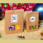 علبة راقية خرزة ذهبية لون بيج توزيعات للمناسبات والأعياد عبوة 12 علبة