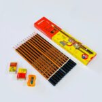 مجموعة اقلام رصاص داكنة HB مع براية ومحاية هندية من NATARAJ