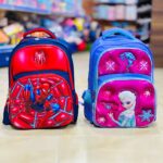 حقيبة مدرسية مناسبة لـ صف اول مع اسفنج للظهر رسمة ايلسا & سبايدر مان