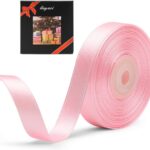 شريط تغليف هدايا ساتان وردي فاتح لتزيين البوكسات والباقات