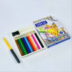 ألوان خشبية داكنة من DOMS الحجم الصغير 12 لون مع براية و ماسك