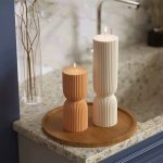 قوالب شمع عمودية كلاسيكية سيليكون كبير و صغير لصنع شموع الديكور WFHM77