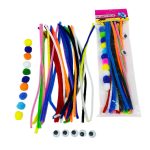 طقم خيوط ملونة مع كور وعيون للأشغال والأعمال الفنية