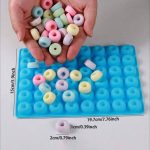 قالب سيلكون دونات صغيرة مكون من 48 حبة تجويف لعمل الشموع والفواحات العطرية وصابون WFHM77