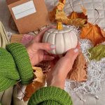 قالب سيليكون يقطين مع غطاء لصنع ديكور وصب الكونكريت والجبس WFHM77