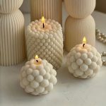 قالب شمع ثلاثي الابعاد اسطواني وكروي بتصميم فقعات WFHM77