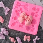 قالب سيليكون حلويات لطيفة وفيونكة لصنع الحلوى للعيد والتوزيعات MA93