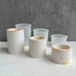 مجموعة من 3 قوالب سيلكون حامل لشمع اسطواني 3 احجام إناء لشمع WFHM77