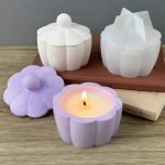 قالب سيلكون شكل وردة مع الغطاء لصب الجبس او كوب شمع ديكور منزل WFHM77