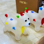 لعبة قفز ميمونة نفخ للأطفال درجة اولى، شكل غزال شكل كيوت مناسبة من عمر 3 سنوات