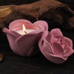 قالب سيلكون بشكل وردة مع الغطاء 2*1 WFHM77