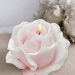 قالب سيلكون بشكل وردة رومانسية لصنع الشمع المعطرة WFHM77