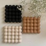 قالب سيلكون مربع بالفقعات لصب الجبس لديكور المنزل وحامل اكواب WFHM77