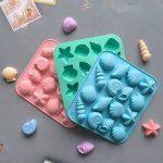 قالب سيلكون 12 شكل صدفة بحرية ونجمة البحر WFHM77