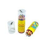 الوان حجم صغير علبة 12 لون مع براية - فنون