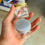 ⁦دستة علب مربعة بلاستيك 100 مل -  12 علبة غطاء فضي مع غطاء اسفنجي داخلي للحفظ من الهواء اطول فترة⁩ - الصورة ⁦6⁩