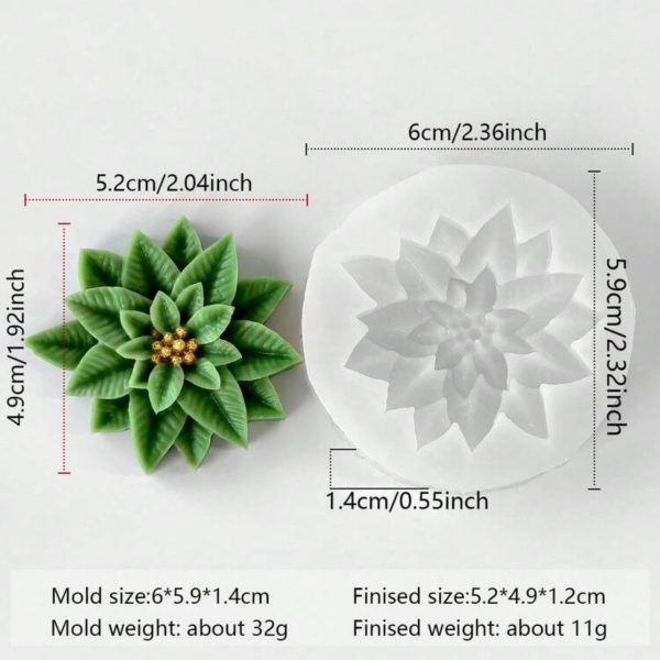 قالب سيلكون زهرة التوت الهولي لصنع الشمع معطرة ديكرات منزل