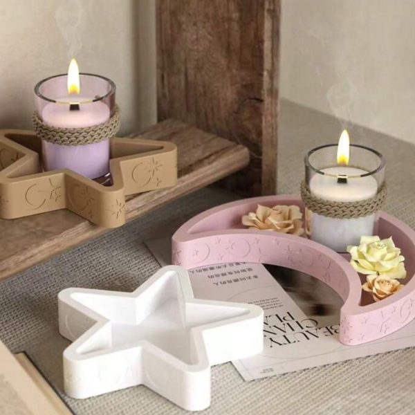 2 قطعة من قالب السيلكون نجمة ⭐️ وهلال 🌙 منقوش