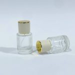 عبوة زجاج عطر فارغة نسائية فاخرة مع مكان ملصق رأس ذهبي - 30 مل