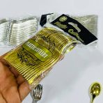 مجموعة 24 ملعقة × شوكة صغيرة للمناسبات خاصة بالفروتة والكيك الصغير لون فضي وذهبي - Image 4