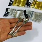 مجموعة 24 ملعقة × شوكة صغيرة للمناسبات خاصة بالفروتة والكيك الصغير لون فضي وذهبي - Image 3