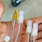 دستة 12 عبوة تقسيم عطور وتوزيعات مناسبات لون أبيض شفاف - ذهبي ، 3/5/10 مل - Image 2