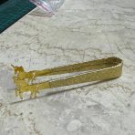 ملقاط بخور فخم بشكل حصان ذهبي حديد - Image 2