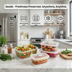 حافظة طعام صحيه محكمة الاغلاق - 3 أحجام لون أبيض شفاف صنع تركيا ASUDE