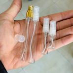 دستة 12 عبوة تقسيم عطور وتوزيعات مناسبات لون أبيض شفاف - ذهبي ، 3/5/10 مل - Image 3