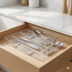 منظم ملاعق وأدوات المطبخ اكريليك فخم - آمن للاستعمال الغذائي