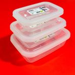 حافظة طعام صحيه محكمة الاغلاق - 3 أحجام لون أبيض شفاف صنع تركيا ASUDE - Image 3