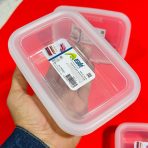 حافظة طعام صحيه محكمة الاغلاق - 3 أحجام لون أبيض شفاف صنع تركيا ASUDE - Image 6