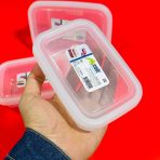 حافظة طعام صحيه محكمة الاغلاق - 3 أحجام لون أبيض شفاف صنع تركيا ASUDE - Image 5