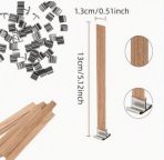 ⁦20 فتيل شمع خشبي + قاعدة تثبيت لصنع الشموع WFHM77⁩ - الصورة ⁦2⁩