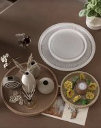 ⁦قالب سيلكون دائري مقاس 27سم بنقش خرز فقعات صغيرات WFHM77⁩ - الصورة ⁦3⁩