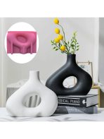 قالب سيلكون مزهرية مائلة لصب الجبش ديكور منزلي WFHM77