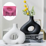 قالب سيلكون مزهرية مائلة لصب الجبش ديكور منزلي WFHM77