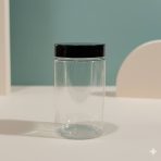 علبة بلاستيك 320 مل متعددة الاستعمالات غطاء بلاستيك أسود pet1