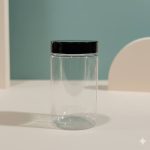 علبة بلاستيك 320 مل متعددة الاستعمالات غطاء بلاستيك أسود pet1