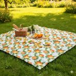 بخشة ترند البرتقال - مفرش مناسب للمنزل وعلى الطاولة والتنزه مقاس مربع 1.5×1.5 متر