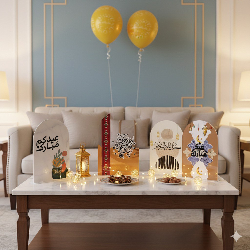 photo_1_2026-02-24_18-29-06 ستاند ديكور طاولة العيد اكريليك بعبارات العيد عيد مبارك - الصورة 1