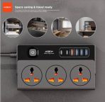 ⁦وصلة كهرباء وشحن 9 مداخل أصلية من MOXOM حماية من زيادة الكهرباء والحرارة بقوة 2500 وات 9 مداخل حماية من طول 2 متر⁩ - الصورة ⁦4⁩