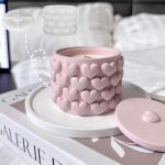 قالب سيلكون علبة بالمغطاء بنقش قلوب 💕 لصنع الجبس وروائح الشمع العطرية WFHM77