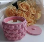 ⁦قالب سيلكون علبة بالمغطاء بنقش قلوب 💕 لصنع الجبس وروائح الشمع العطرية WFHM77⁩ - الصورة ⁦2⁩