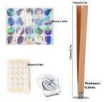 ⁦فتيل شمع خشبي 🪵 40 قطعة فتيل الخشب +20 قطعة معدنية +20 ملصق لتثبيت الفتيل +20 ملصق تحذير WFHM77⁩ - الصورة ⁦2⁩