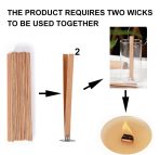 ⁦فتيل شمع خشبي 🪵 40 قطعة فتيل الخشب +20 قطعة معدنية +20 ملصق لتثبيت الفتيل +20 ملصق تحذير WFHM77⁩ - الصورة ⁦3⁩