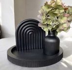 ⁦مجوعة واحدة من 3 قوالب سيلكون مزهرية +صينية دائرية + قوس WFHM77⁩ - الصورة ⁦2⁩