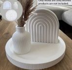 مجوعة واحدة من 3 قوالب سيلكون مزهرية +صينية دائرية + قوس WFHM77